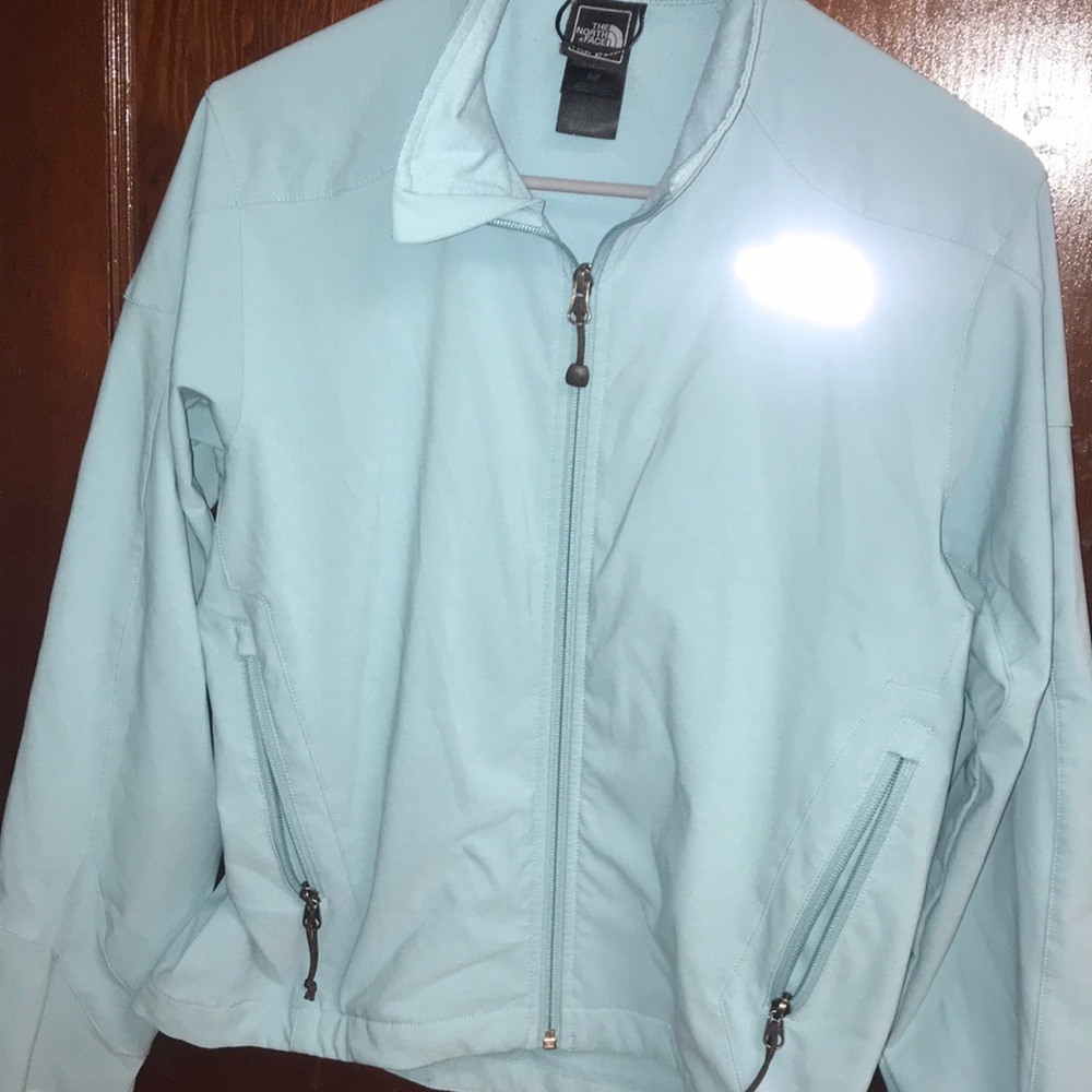 Light Blue North Face Shell Zip Up